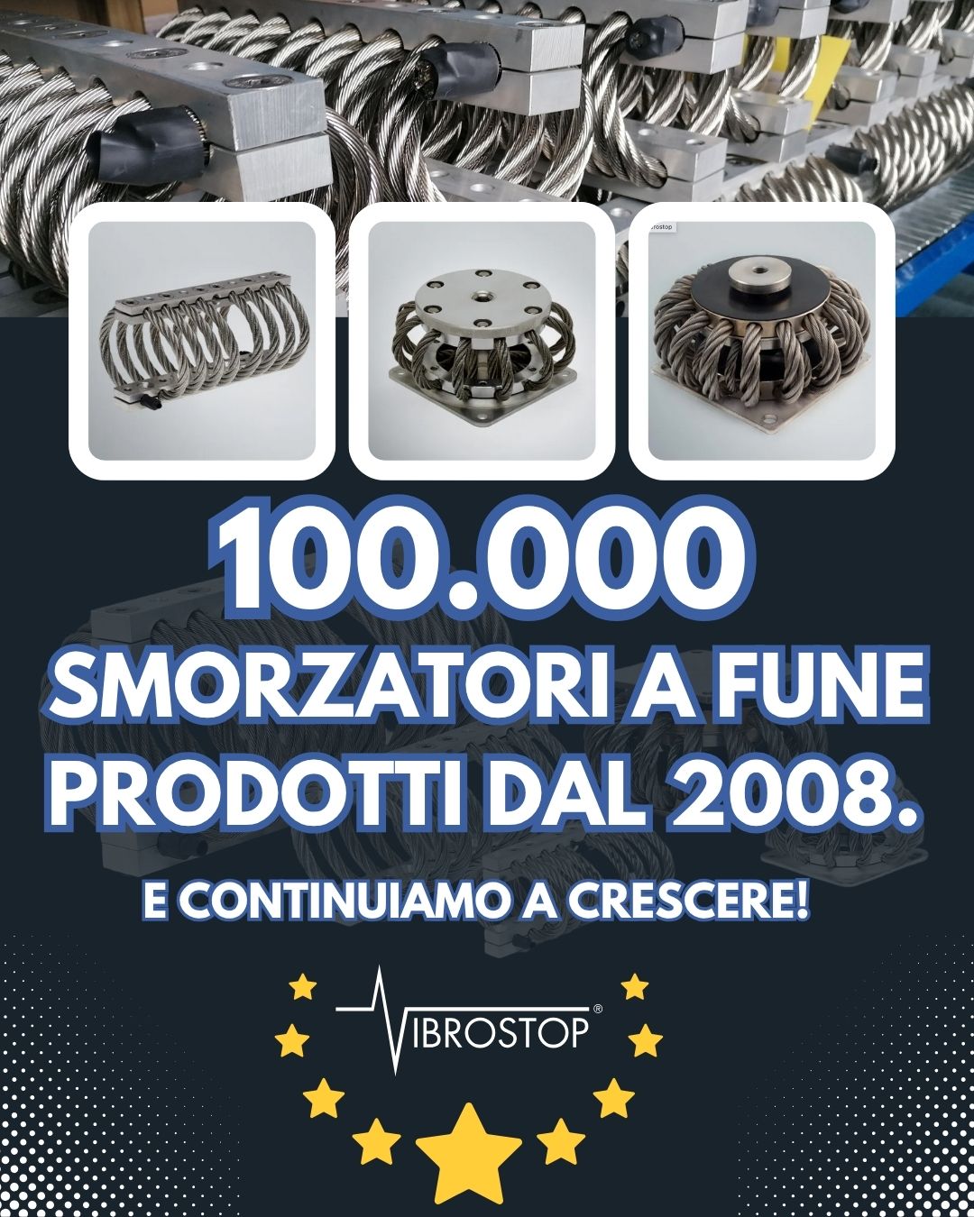 100.000 smorzatori a fune prodotti